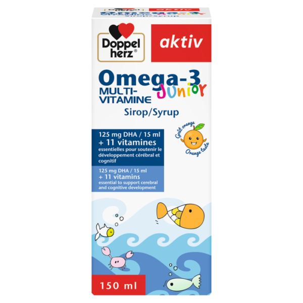 OMEGA 3 JUNIORS 125MG DHA+11 VITAMINES SIROP 150ML AKTIV